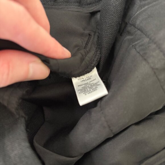 Loft 100% Linen Julie Trouser Wide Leg Black Professional Pants Size 6 - Picture 8 of 10